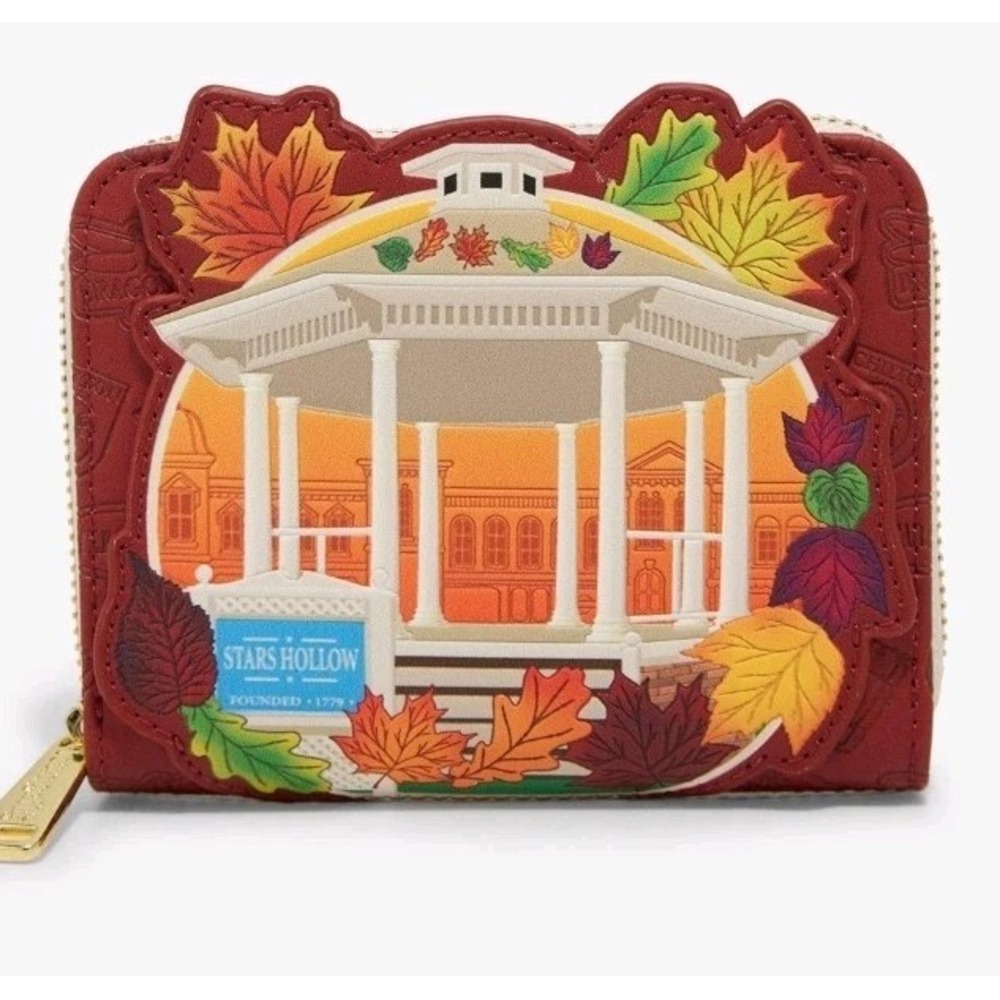 NEW Loungefly Gilmore Girls Stars Hollow Fall Havest Gazebo Autumn Leaves Wallet